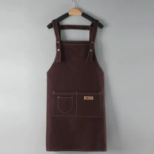 Chef Apron For Women and Men, Kitchen Cooking Apron, Personalised Gardening Apron with Pocket, Cotton Canvas Work Apron Cross Back Heavy Duty Adjustable