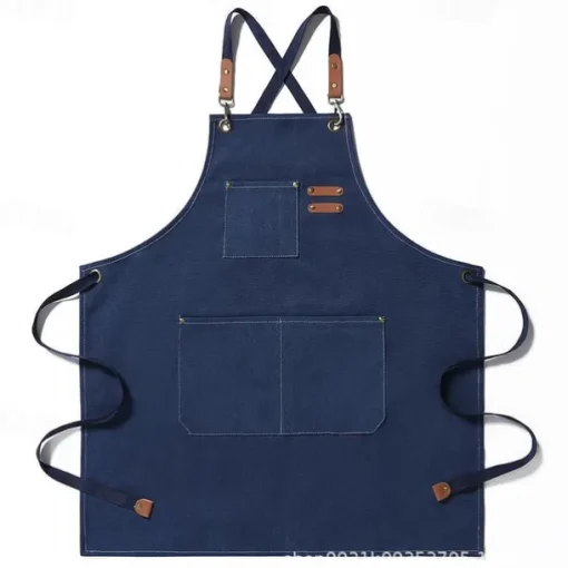 Chef Apron For Women and Men, Kitchen Cooking Apron, Personalised Gardening Apron with Pocket Work Aprons Cross Back Heavy Duty Adjustable
