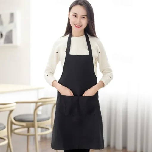 Chef Apron For Women and Men, Kitchen Cooking Apron, Personalised Gardening Apron with Pocket, Cotton Canvas Work Apron Cross Back Heavy Duty Adjustable