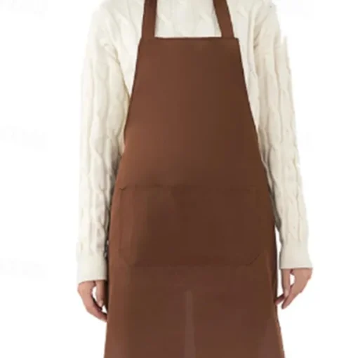 Chef Apron For Women and Men, Kitchen Cooking Apron, Personalised Gardening Apron with Pocket, Cotton Canvas Work Apron Cross Back Heavy Duty Adjustable