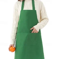 Chef Apron For Women and Men, Kitchen Cooking Apron, Personalised Gardening Apron with Pocket, Cotton Canvas Work Apron Cross Back Heavy Duty Adjustable
