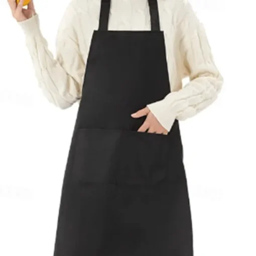 Chef Apron For Women and Men, Kitchen Cooking Apron, Personalised Gardening Apron with Pocket, Cotton Canvas Work Apron Cross Back Heavy Duty Adjustable