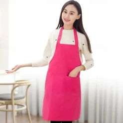 Chef Apron For Women and Men, Kitchen Cooking Apron, Personalised Gardening Apron with Pocket, Cotton Canvas Work Apron Cross Back Heavy Duty Adjustable