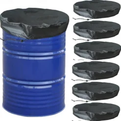 Chemical Drum and Rainwater Barrel Protective Cover - Oxford Fabric Dust and Rain Shield for Round and Composite Barrels, Ensuring Longevity