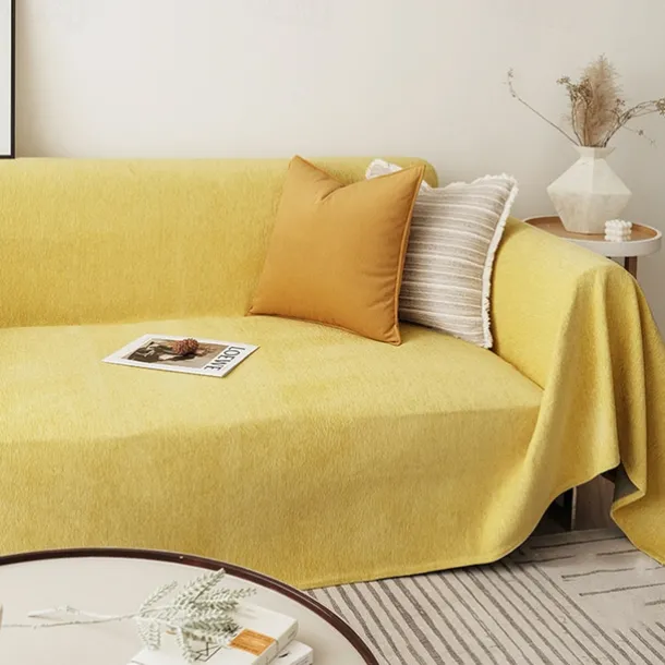 Chenille Sofa Cover Cloth Solid Color Modern Minimalist Anti Cat Scratch Full Package Sofa Cover All Season Universal Sofa Cover Cloth