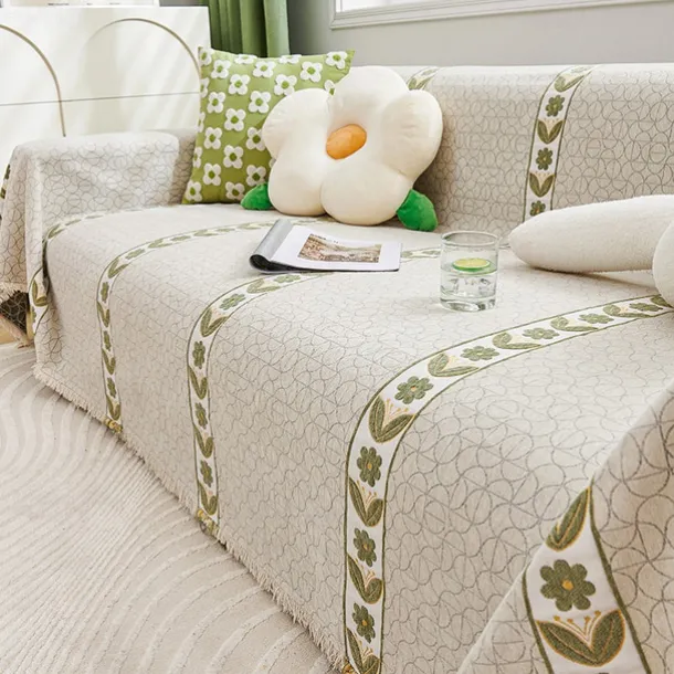 Chenille Sofa Cover Couch Cover Sage Green Couch Protector Sofa Blanket Sofa Throw Cover for Couches Washable Sectional Sofa Couch Covers for Dogs