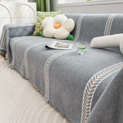 Chenille Sofa Cover Couch Cover Sage Green Couch Protector Sofa Blanket Sofa Throw Cover for Couches Washable Sectional Sofa Couch Covers for Dogs