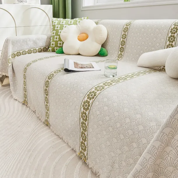 Chenille Sofa Cover Couch Cover Sage Green Couch Protector Sofa Blanket Sofa Throw Cover for Couches Washable Sectional Sofa Couch Covers for Dogs