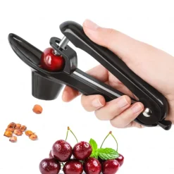 Cherry Pitter - Stainless Steel Cherries Corer Pitter Tool with Hand-held Push Design, Save Time & Space for Making Cherry Jam with Lock Design