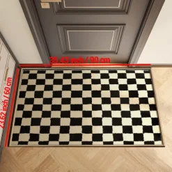 Chess Board Doormat Kitchen Mat Floor Mat Non-Slip Area Rug Oil Proof Rug Indoor Outdoor Mat Bedroom Decor Bathroom Mat Entrance Rug