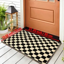 Chess Board Doormat Kitchen Mat Floor Mat Non-Slip Area Rug Oil Proof Rug Indoor Outdoor Mat Bedroom Decor Bathroom Mat Entrance Rug