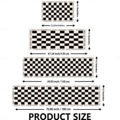 Chess Board Pattern Kitchen Rug Area Rug Mat Non-Slip Oil Proof Floor Mat Livingroom Rug Indoor Outdoor Mat Bedroom Decor Bathroom Mat Entrance Rug Door Mat