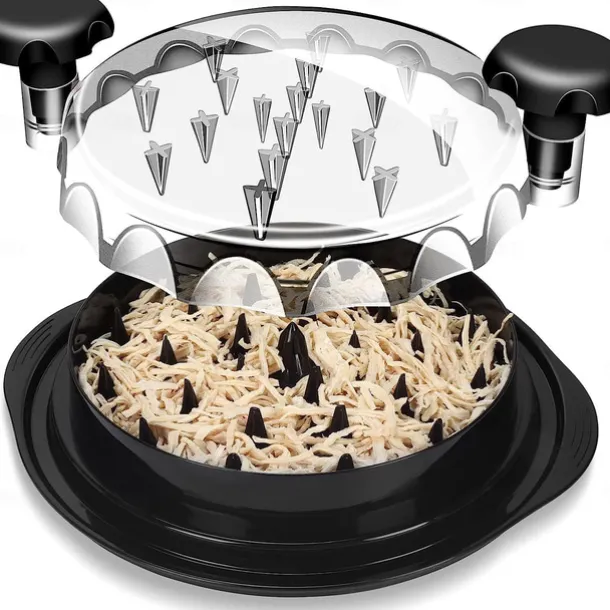 Chicken Shredder, 10.8" Visible Meat Shredders Tool Twist with Separate Plate, Large Chicken Shredder Machine - Ergonomic Handle, Dishwasher Safe, Anti-Slip, Heat Resistant, BPA Free