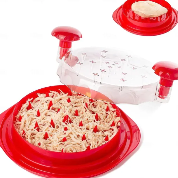 Chicken Shredder, 10.8" Visible Meat Shredders Tool Twist with Separate Plate, Large Chicken Shredder Machine - Ergonomic Handle, Dishwasher Safe, Anti-Slip, Heat Resistant, BPA Free