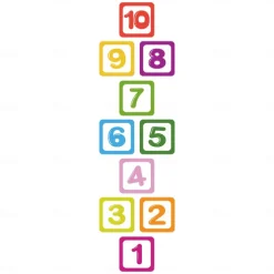 Children's Cartoon Pattern Hopscotch Floor Stickers Kindergarten Early Education Interactive Decoration Classic Digital Jump Grid Floor Wall Stickers for bedroom living room