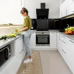 Chinese Floral Kitchen Rugs Anti Slip Door Mats for Kitchen Floor Kitchen Rugs and Mats Non Skid Waterproof Kitchen Runner Comfort Standing Mat