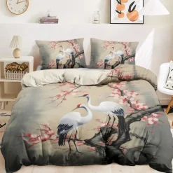 Chinese Scenery Series Landscape Pattern Duvet Cover Set Comforter Set,printed Boho Comforter Cover Cotton Bedding Sets With Envelope Pillowcase, Room Decor King Queen Duvet Cover