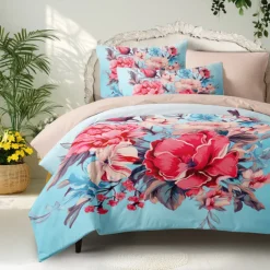 Chinese Scenery Series Landscape Pattern Duvet Cover Set Comforter Set,printed Boho Comforter Cover Cotton Bedding Sets With Envelope Pillowcase, Room Decor King Queen Duvet Cover