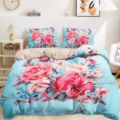 Chinese Scenery Series Landscape Pattern Duvet Cover Set Comforter Set,printed Boho Comforter Cover Cotton Bedding Sets With Envelope Pillowcase, Room Decor King Queen Duvet Cover