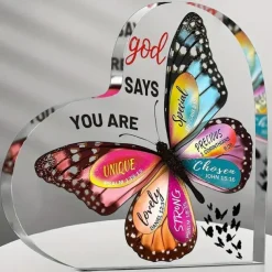 Christian Gifts For Women Faith Inspirational Gifts Acrylic Religious Desk Decor Bible Verse Gift Butterfly Scripture Gifts Motivational Gifts Halloween Gifts Art Craft Ornament Gift