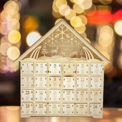 Christmas Advent Calendar for Filling, Advent Calendar House, Christmas Calendar, Christmas 24 Days Countdown Calendar Cabinet Wooden House, Modern Christmas Decoration