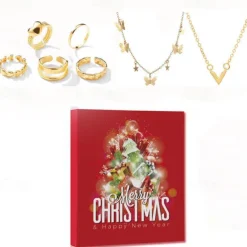 Christmas Advent Calendar 2025 Xmas Gift Countdown Bracelets Making Kit 24 Days Christmas Gift DIY Charm Beads and Bracelets for Girls Women Kids