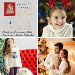 Christmas Advent Calendar 2025 Xmas Gift Countdown Bracelets Making Kit 24 Days Christmas Gift DIY Charm Beads and Bracelets for Girls Women Kids