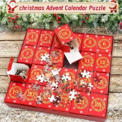 Christmas Advent Calendar Jigsaw Puzzle for Girls and Boys, 1008 Pieces Christmas Puzzle Countdown Calendar, Halloween Advent Calendar