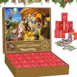 Christmas Advent Calendar 2025 - Welcoming The Nativity, Christmas Advent Calendar Jigsaw Puzzle 24 Boxes,1008 Pieces Puzzles Countdown To Christmas, Xmas Gifts For Women Men Kids