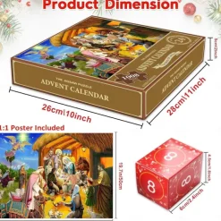 Christmas Advent Calendar 2025 - Welcoming The Nativity, Christmas Advent Calendar Jigsaw Puzzle 24 Boxes,1008 Pieces Puzzles Countdown To Christmas, Xmas Gifts For Women Men Kids