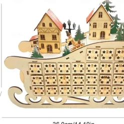 Christmas Advent Calendars Wood Sled LED Lights 24 Days Countdown Storage Organization Figurines Room Home Decor 2025 News