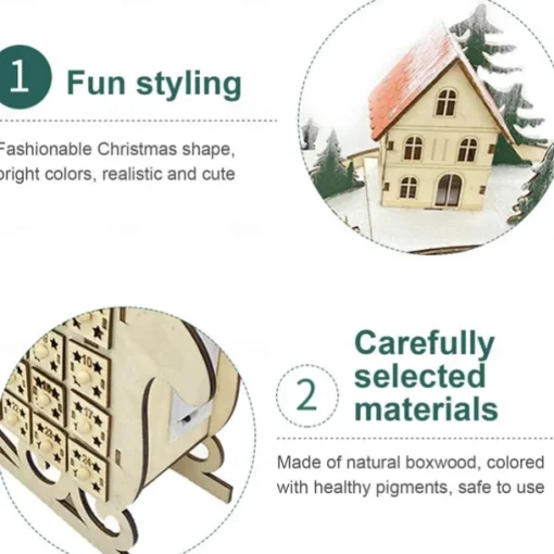 Christmas Advent Calendars Wood Sled LED Lights 24 Days Countdown Storage Organization Figurines Room Home Decor 2025 News