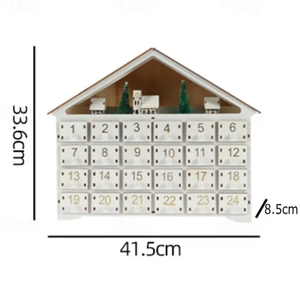 Christmas Advent Calendars Wood House LED Lights 24 Days Countdown Storage Organization Figurines Room Home Decor 2025 News