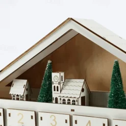 Christmas Advent Calendars Wood House LED Lights 24 Days Countdown Storage Organization Figurines Room Home Decor 2025 News