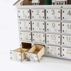 Christmas Advent Calendars Wood House LED Lights 24 Days Countdown Storage Organization Figurines Room Home Decor 2025 News