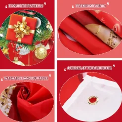 Christmas Background Cloth Outdoor Garage Door Tapestry Cloth Festive Party Decorations Comes With Hanging Cloth Large Size