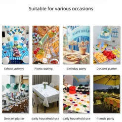 Christmas Disposable Tablecloth – Festive Snowflake Plastic Oil-Proof Table Cover for Holiday Party Decorations