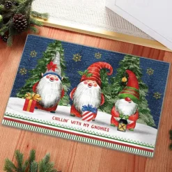 Christmas Door Mat, Christmas Welcome Rug For Front Door Decoration, Bathroom Carpet Foot Pad Rug Entryway Decor