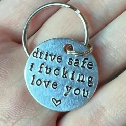 Christmas Gifts Anniversary Gift Drive Safe Keychain I Love You I Glass Keyring Valentine's Day Gift For Girlfriend Wife For Boyfriend Husband