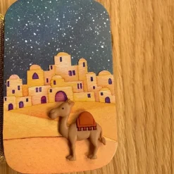 Christmas Nativity, Hand Sculpted Painted Nativity Figure, A Lovely, Little Nativity Scene, Xmas Holy Family Decor Gift for Indoor Home Display, Tabletop 8.8*11.5*2.8cm