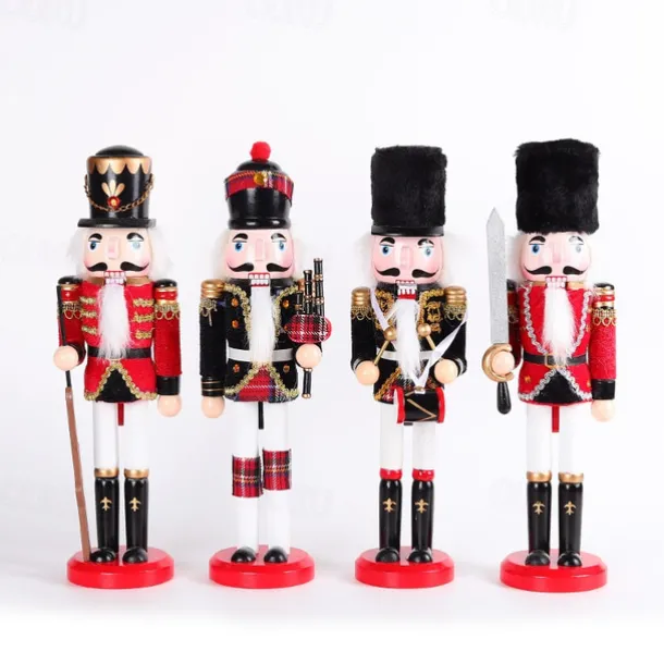 Christmas Nutcracker Christmas Walnut Soldier Decoration Bookcase Living Room Study Wooden Crafts Decoration