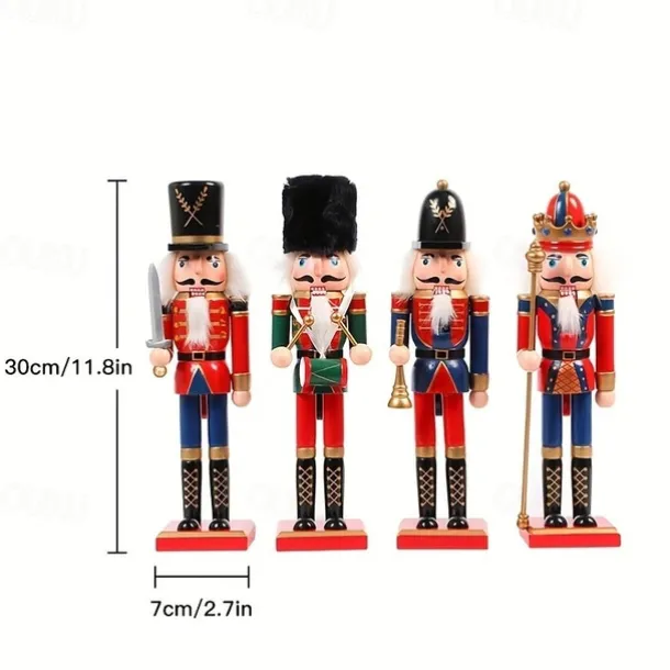 Christmas Nutcracker Christmas Walnut Soldier Decoration Bookcase Living Room Study Wooden Crafts Decoration