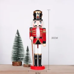 Christmas Nutcracker Christmas Walnut Soldier Decoration Bookcase Living Room Study Wooden Crafts Decoration