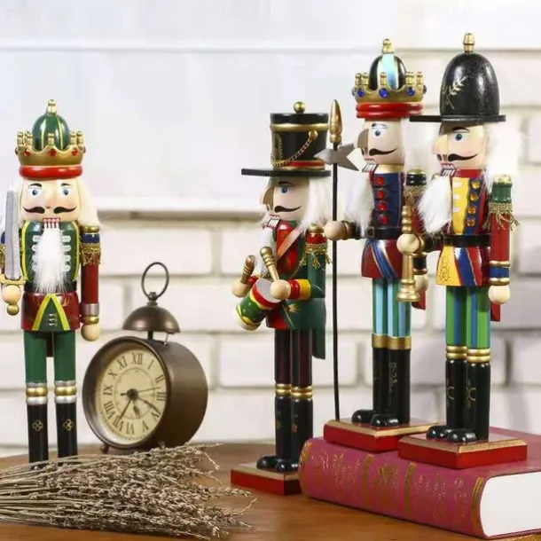 Christmas Nutcracker Christmas Walnut Soldier Decoration Bookcase Living Room Study Wooden Crafts Decoration
