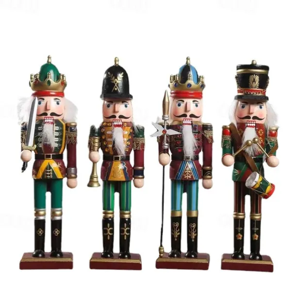 Christmas Nutcracker Christmas Walnut Soldier Decoration Bookcase Living Room Study Wooden Crafts Decoration