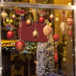 Christmas Stickers Decoration, Colorful Balls, Hanging Decorations, Glass Windows Doors Home Wall Stickers, Self-adhesive Stickers