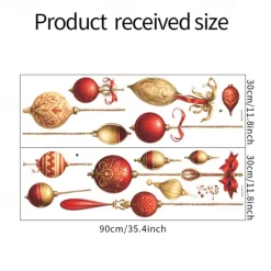 Christmas Stickers Decoration, Colorful Balls, Hanging Decorations, Glass Windows Doors Home Wall Stickers, Self-adhesive Stickers