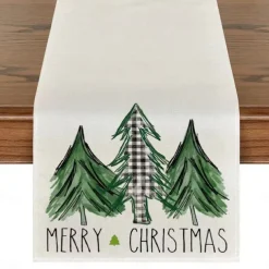 Christmas Table Runner, Seasonal Winter Holiday Farmhouse Style Table Decoration