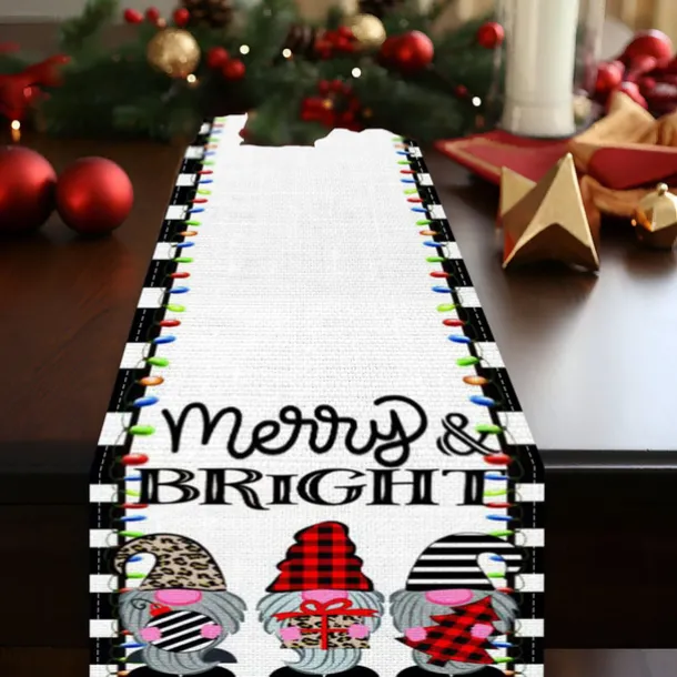 Christmas Table Runner, Seasonal Winter Holiday Farmhouse Style Table Decoration
