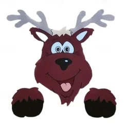 Christmas Themed Fence Decoration Xmas Fence Insert Wooden Santa Claus Reindeer Snowman Fence Decoration Garden Decoration Insert